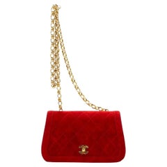 Chanel 1989 Rote Diana Full Flap Tasche mit Klappe