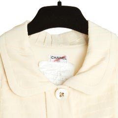 Chanel 1990 Ensemble Top et Jupe Soie FR36 Ecru Silk Blouse and Skirt UK8 US4 6