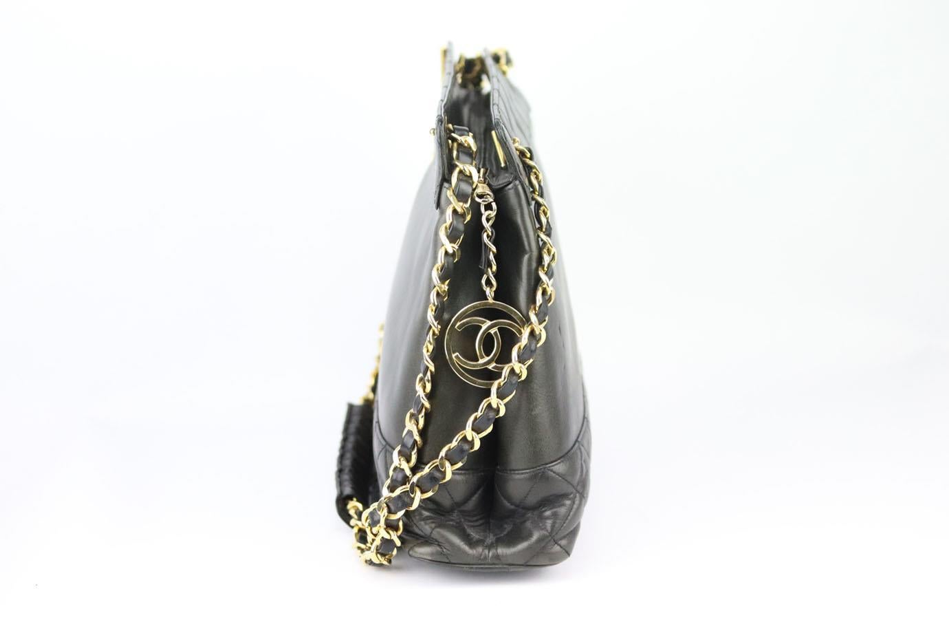 Gray Chanel 1990 Quilted Leather Shoulder Bag 