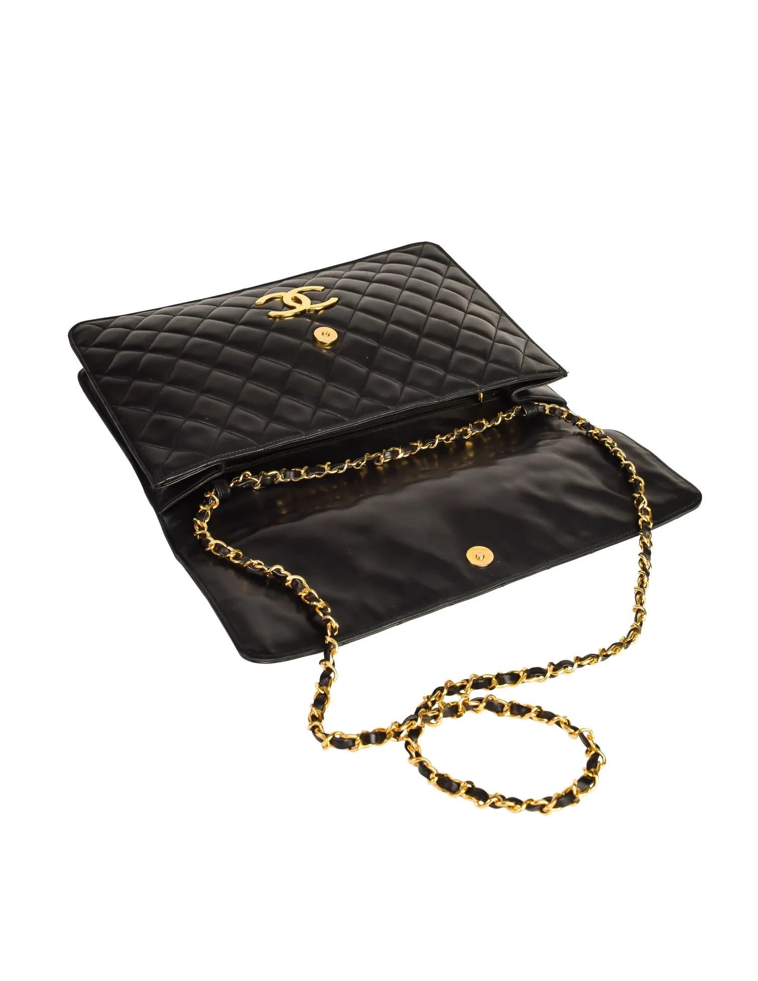 Chanel 1990 Rare Jumbo Maxi XL Vintage Classic Flap Giant Clutch Briefcase For Sale 7