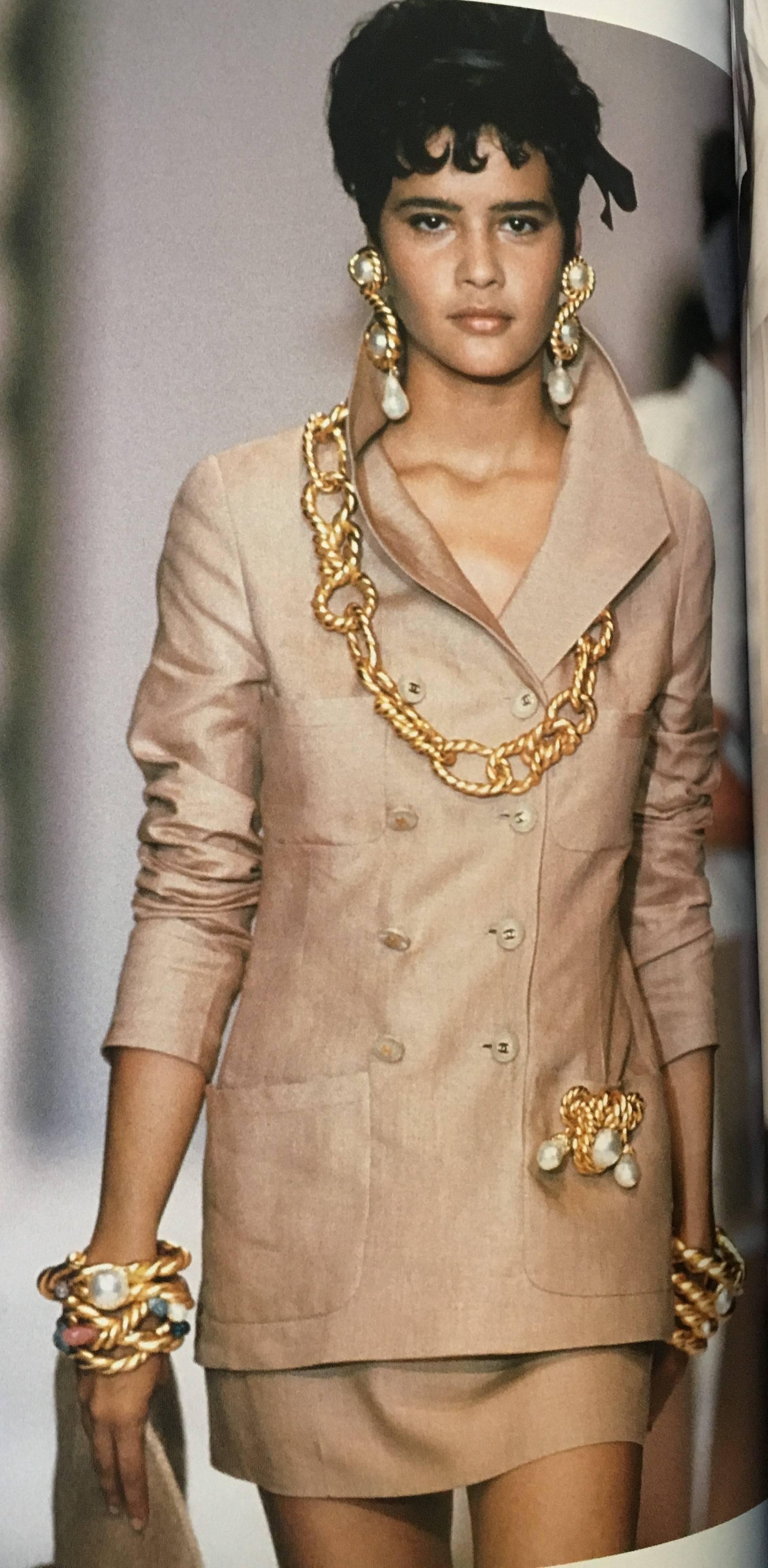 Chanel 1990 Runway Look Massive Arabesque and Baroque Pearl Earrings 9