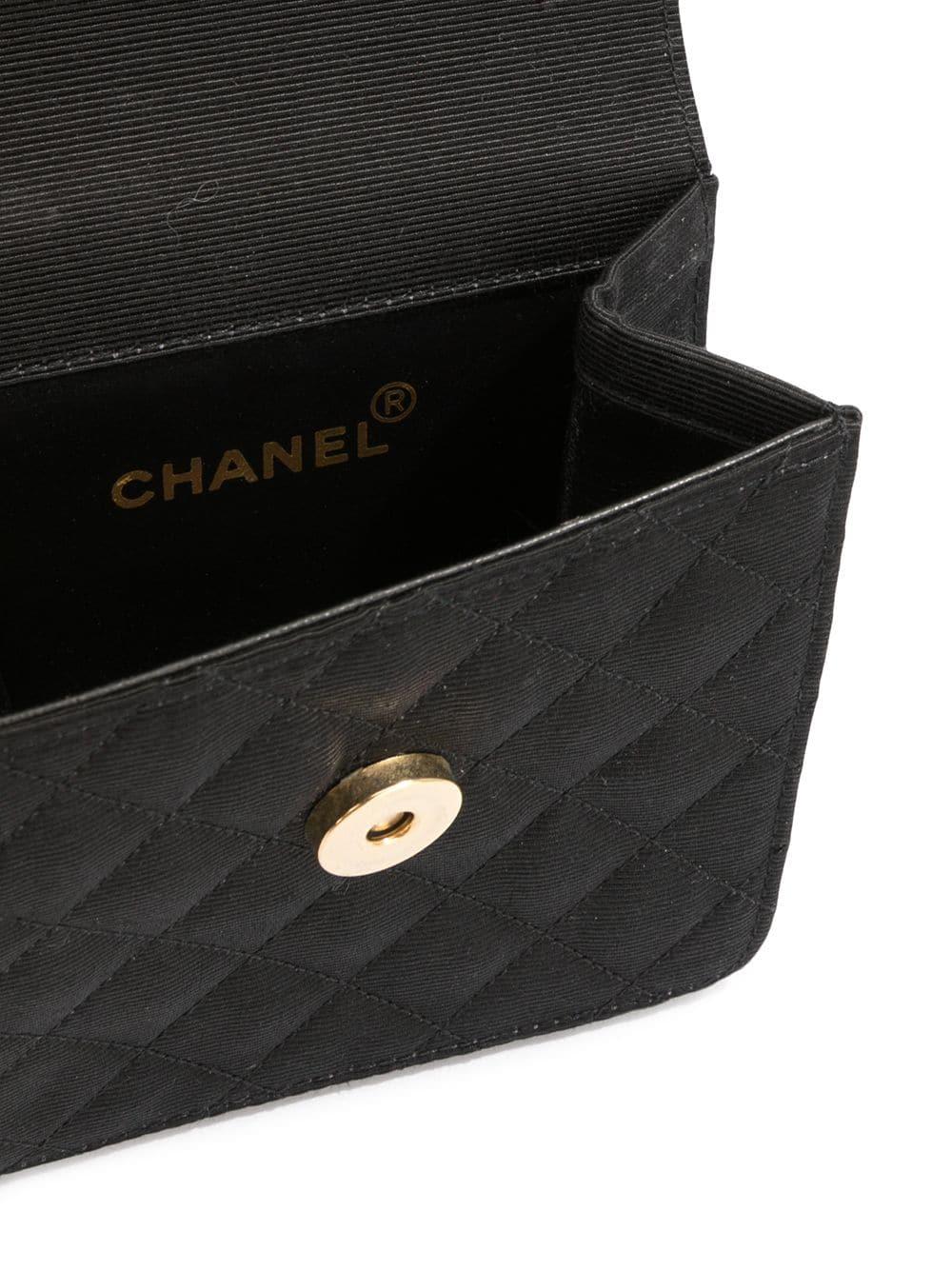 Chanel 1990 Vintage Diamond Quilted Belt Waist Mini Classic Flap Bag For Sale 1