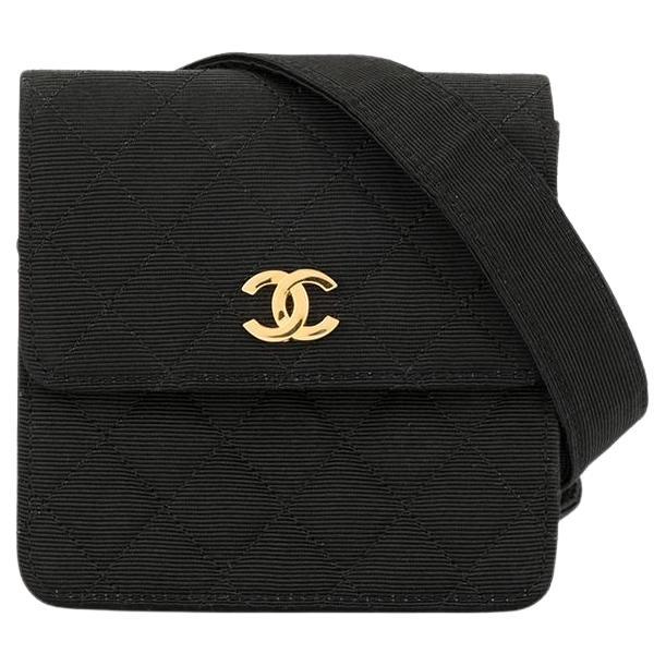 Chanel 1990 Vintage Diamond Quilted Belt Waist Mini Classic Flap Bag For Sale