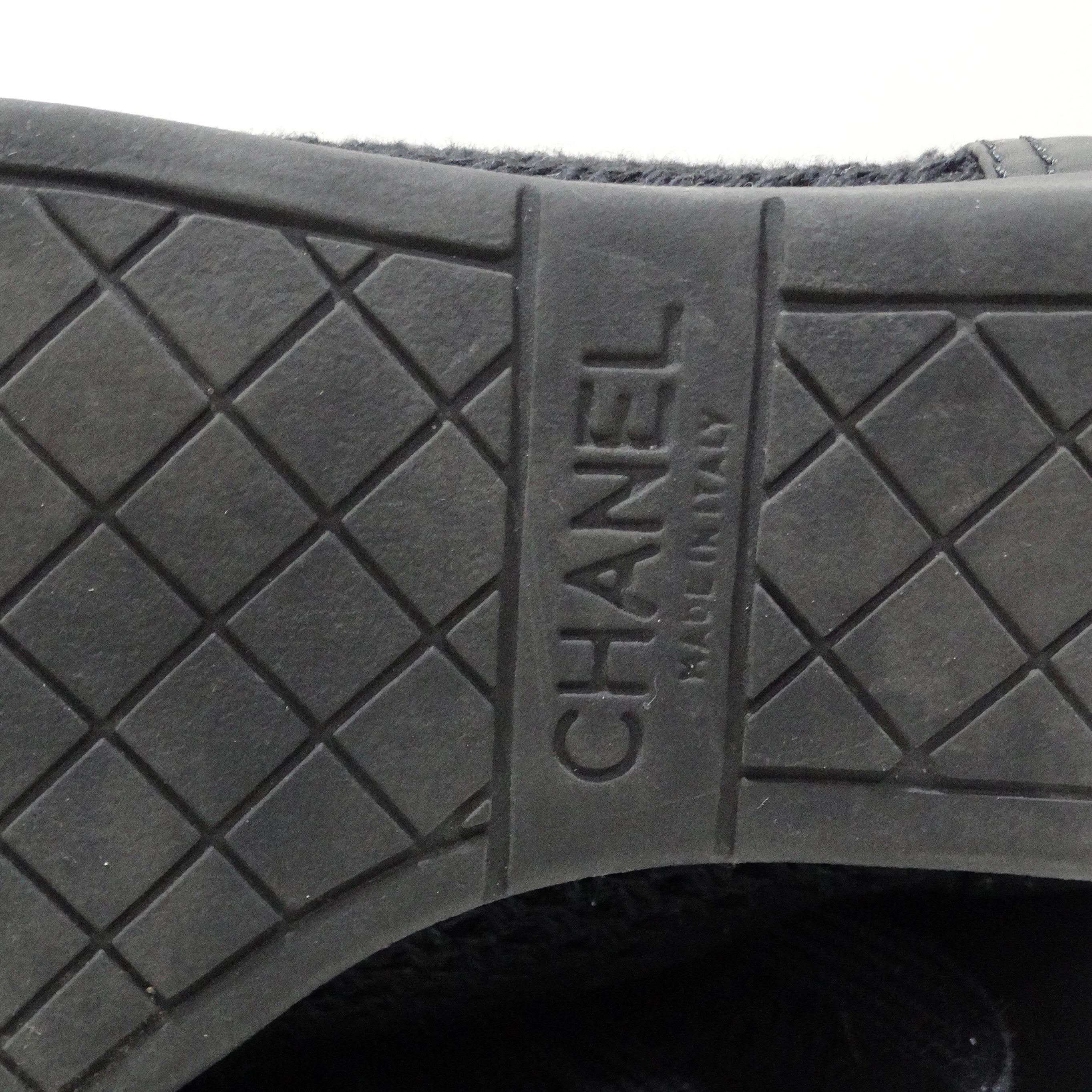 Chanel 1990s Black High Top Sneakers For Sale 9