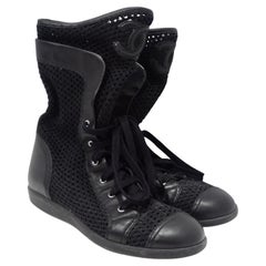 Chanel 1990s Black High Top Sneakers