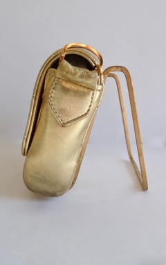 Chanel 1990s Gold Metallic Mini Single Flap