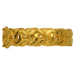 Chanel 1990er Jahre Gold Vintage Multi CC Cut-Out Armreif Armband