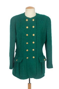 Chanel 1990s green jacket