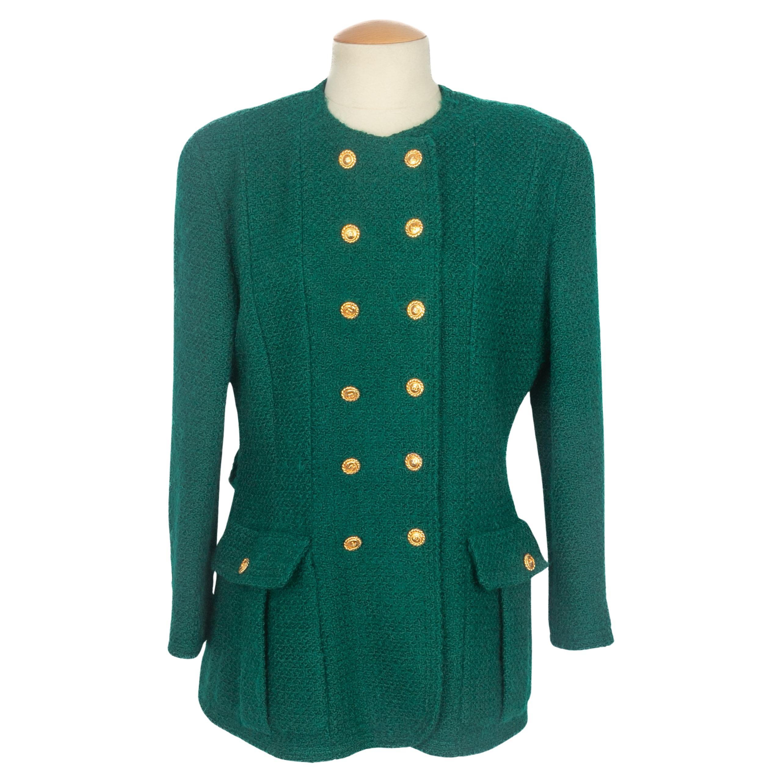 Chanel 1990s green jacket