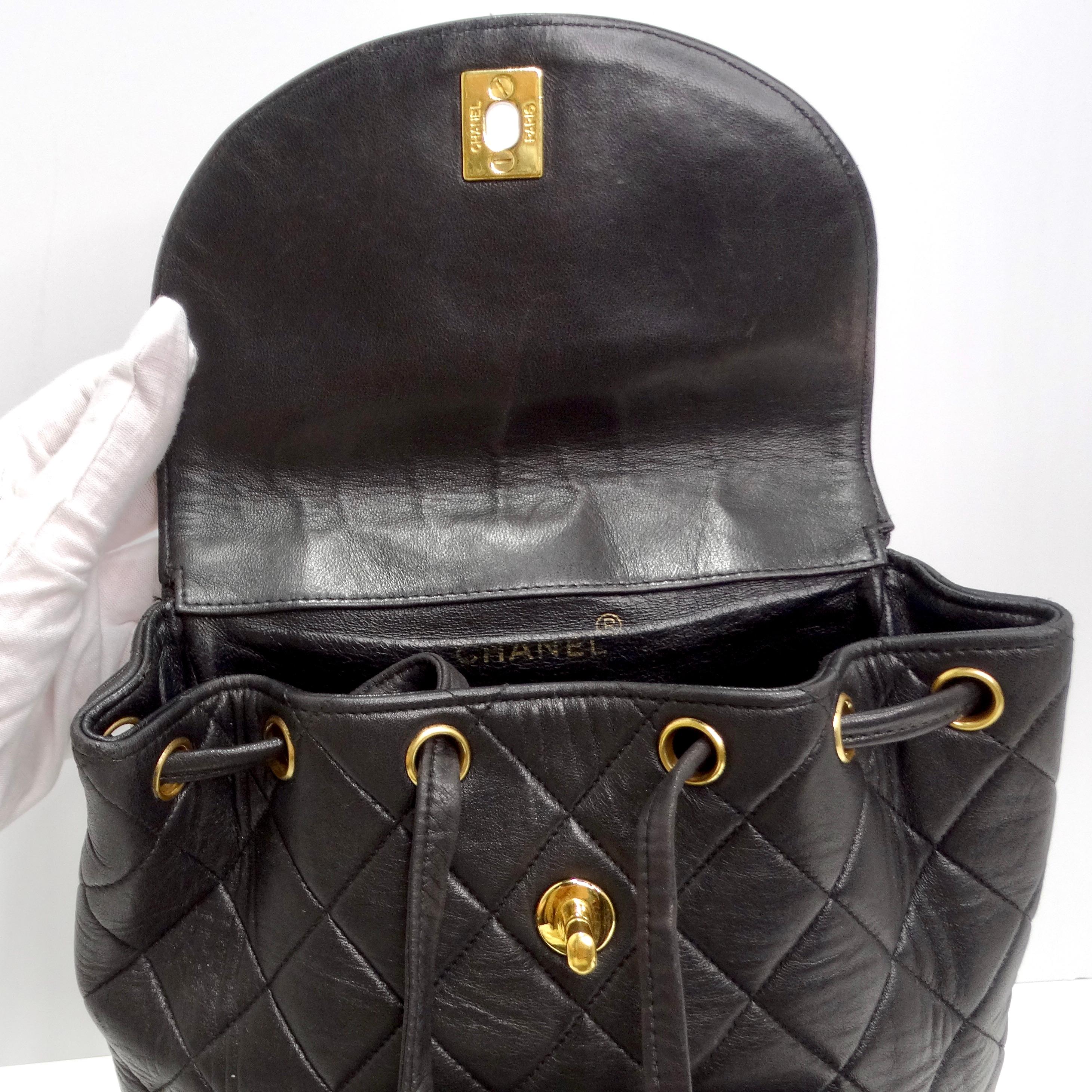 Chanel 1990s Lambskin Quilted Backpack For Sale 8