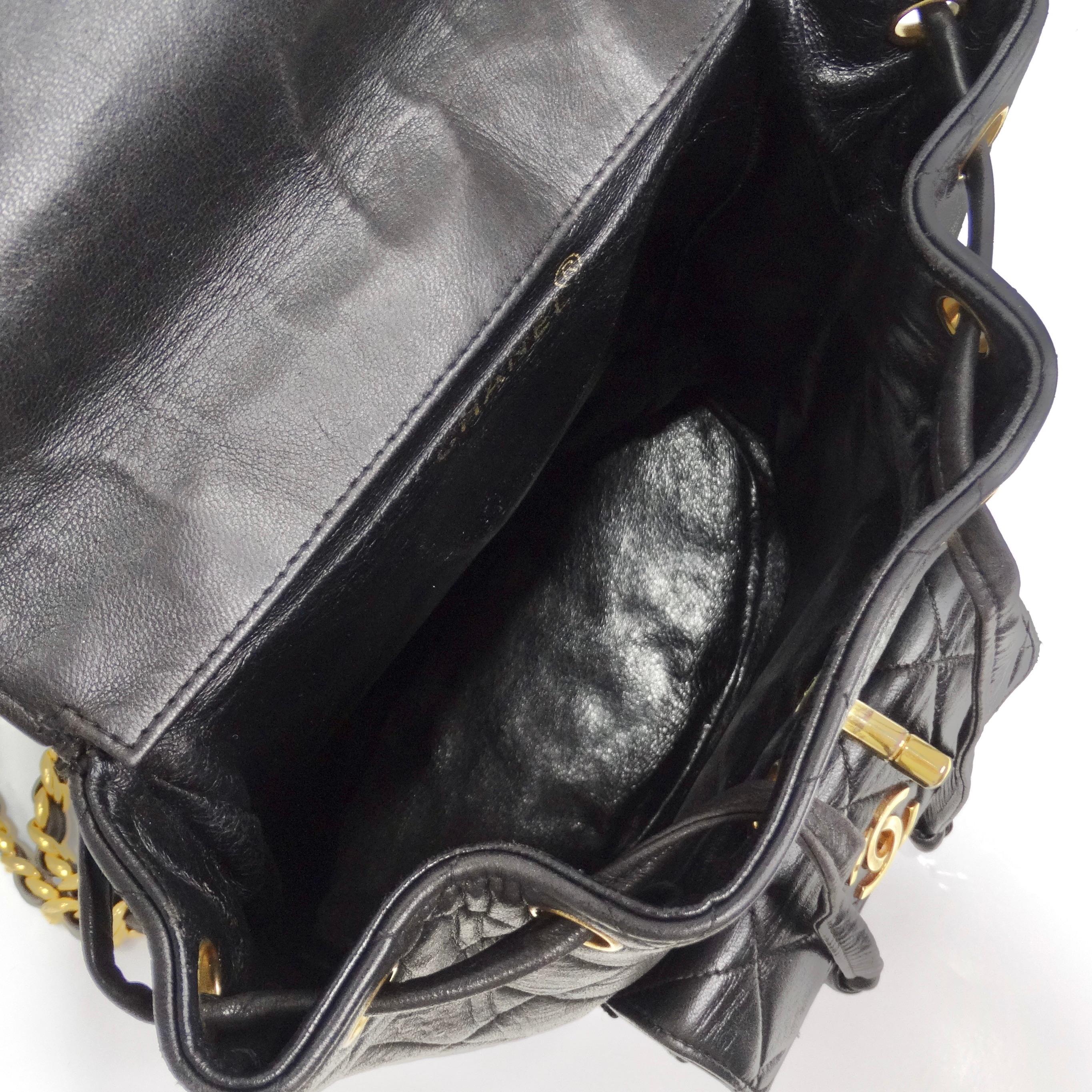 Chanel 1990s Lambskin Quilted Backpack For Sale 11