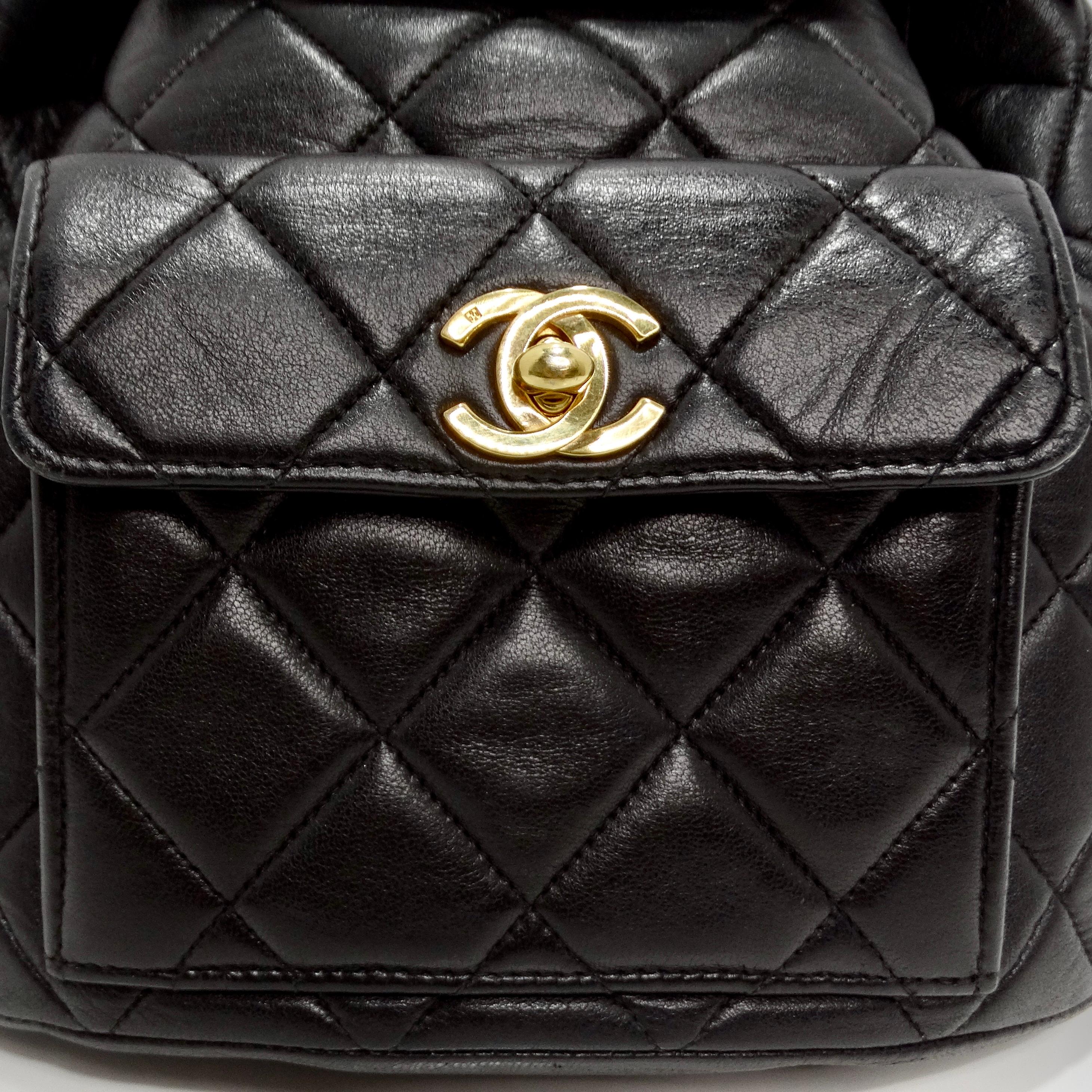 Chanel 1990s Lambskin Quilted Backpack For Sale 1