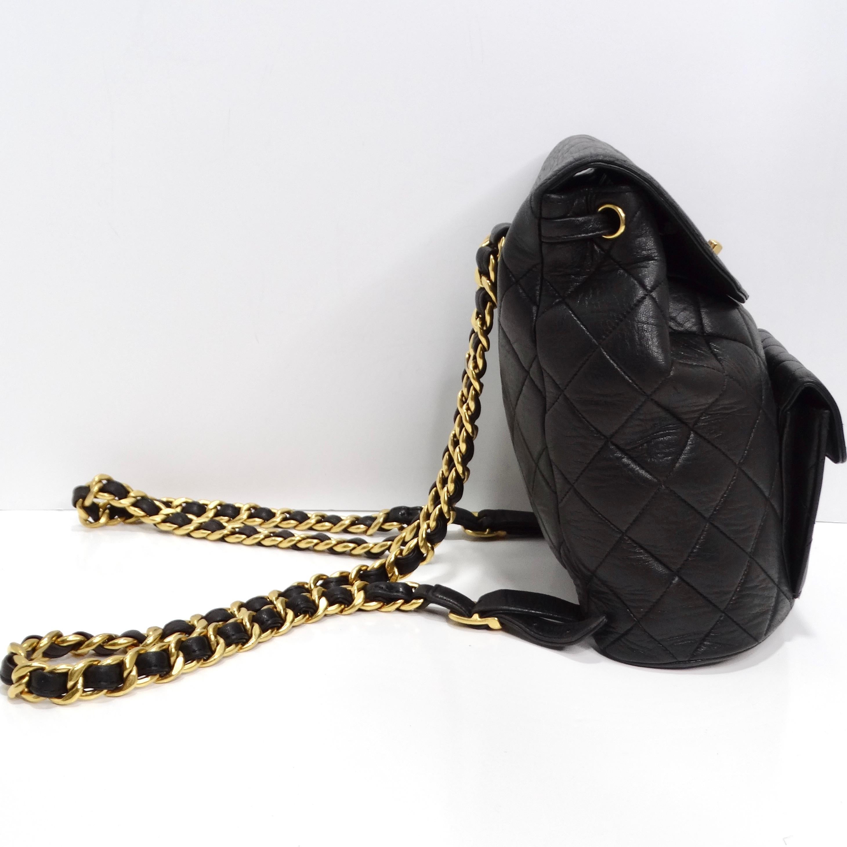 Chanel 1990s Lambskin Quilted Backpack For Sale 3
