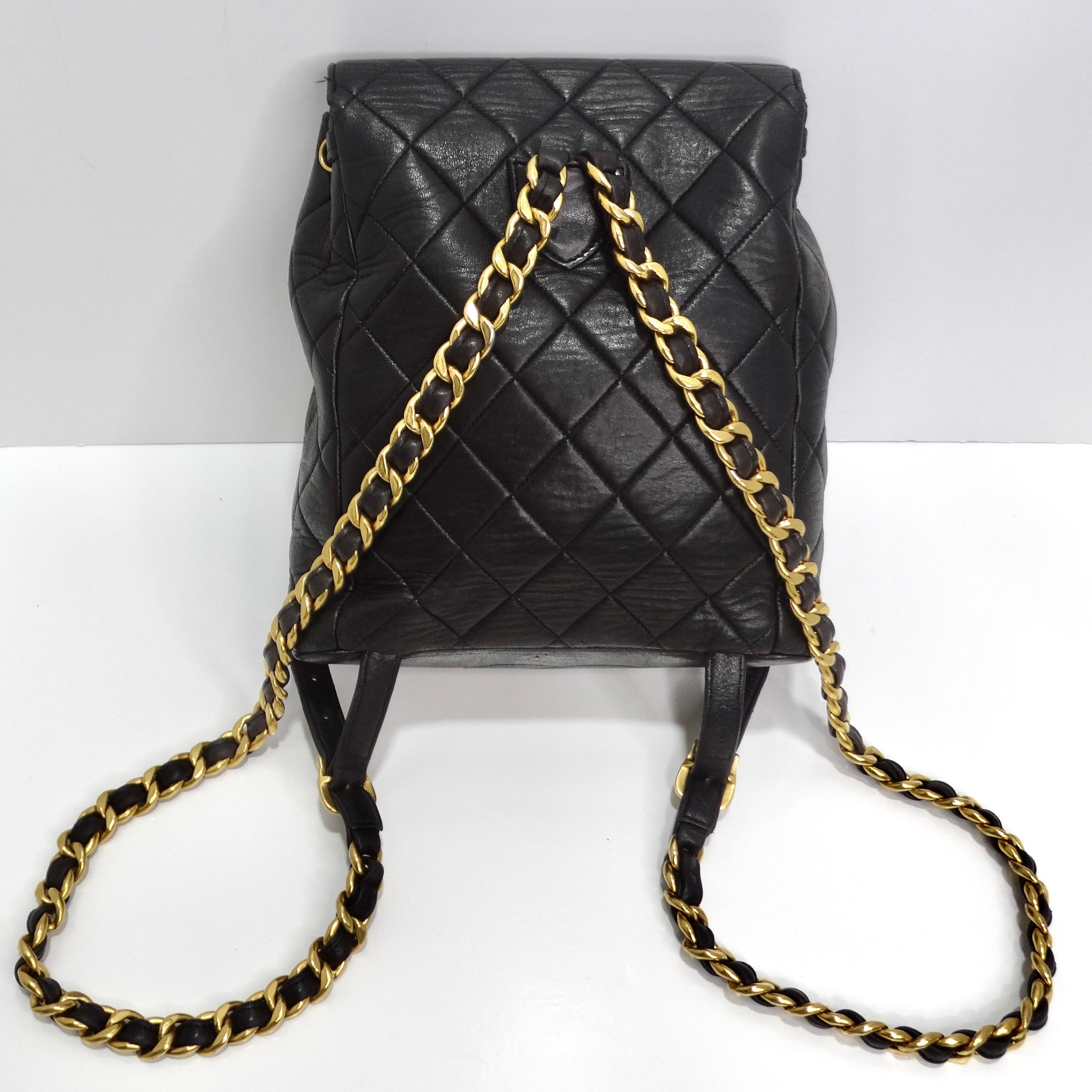Chanel 1990s Lambskin Quilted Backpack For Sale 4
