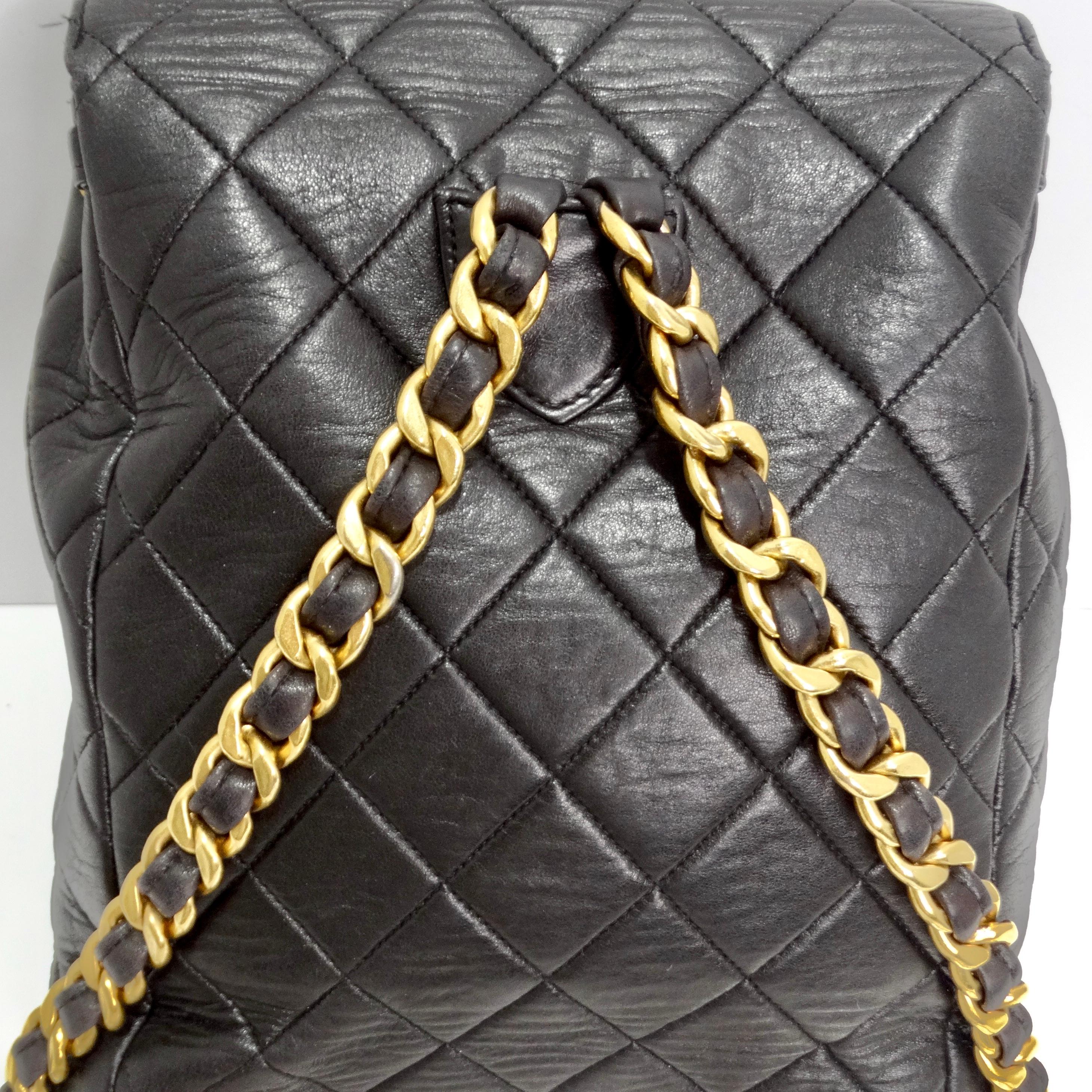 Chanel 1990s Lambskin Quilted Backpack For Sale 5