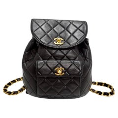 Used Chanel 1990s Lambskin Quilted Backpack