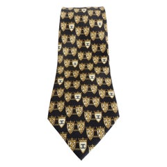 Chanel 1990s Lion & 'CC' Crest Silk Tie