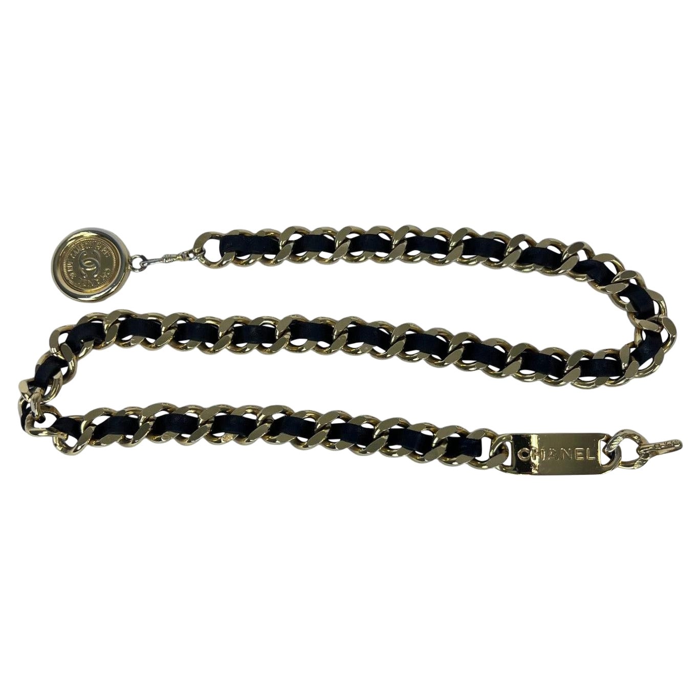 Chanel 1990’s Nameplate & Medallion Chain Belt