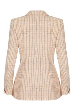 Chanel 1990s Pale Peach Wool & Silk Tweed Blazer
