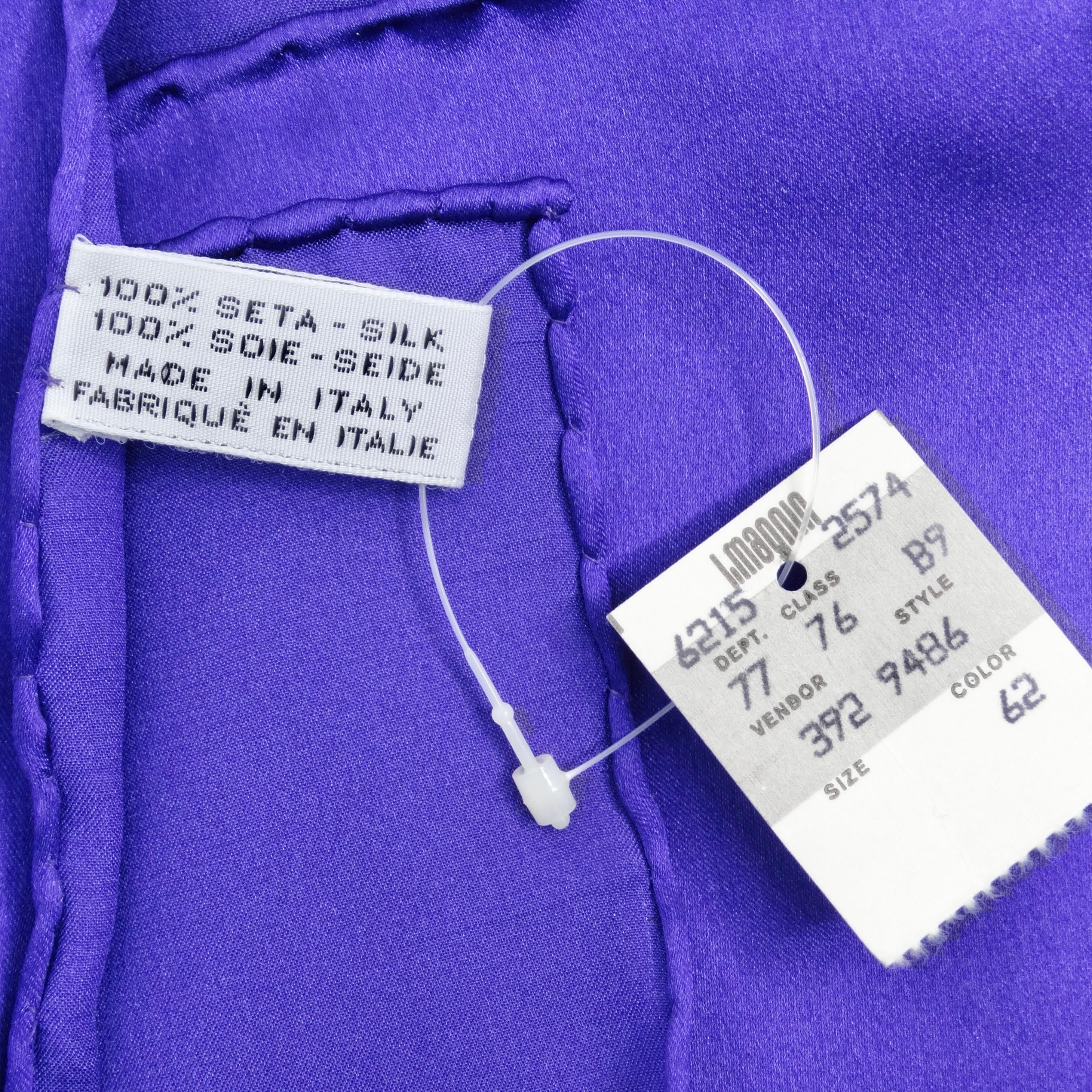 Chanel 1990s Purple Logo Printed Silk Scarf For Sale 4