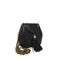 Chanel 1990s Quilted Lambskin Tassel Flap Shoulder Bag