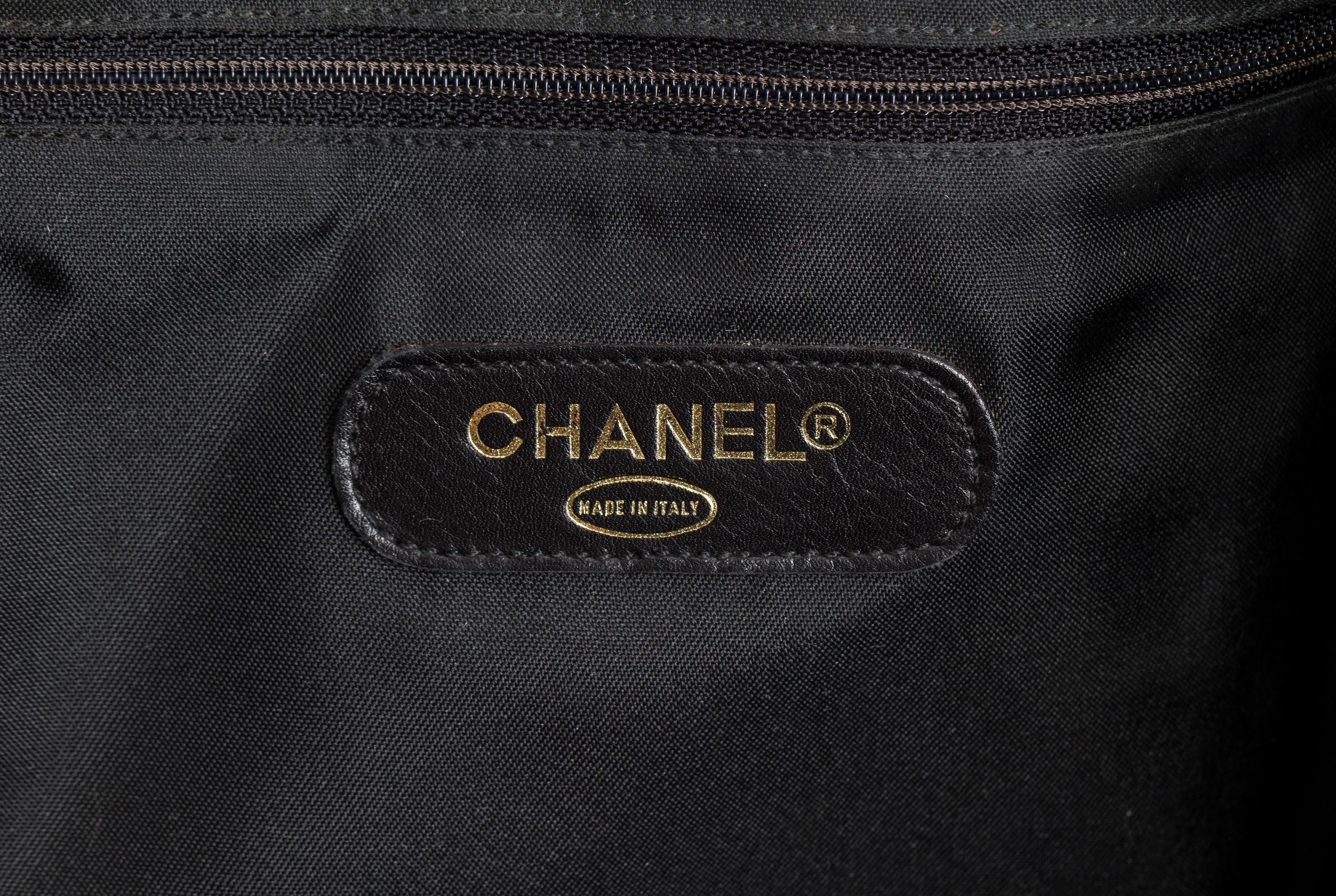 Chanel 1990's Rare Black Diamond Quilted Duffle 6