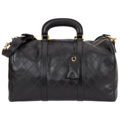 Chanel 1990
s Rare Black Diamond Quilted Duffle