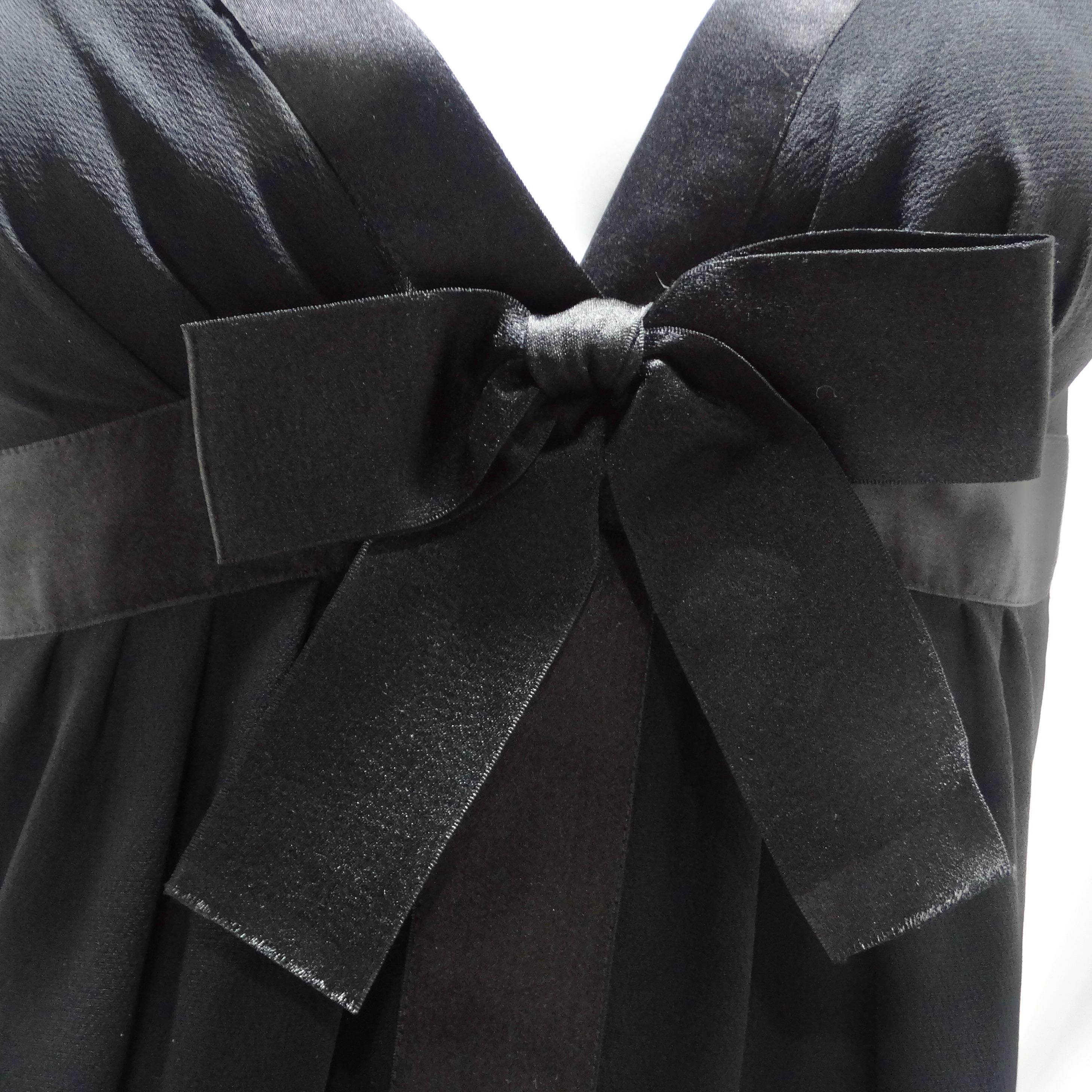 Chanel 1990s Silk Bow Motif Little Black Dress In Excellent Condition For Sale In Scottsdale, AZ