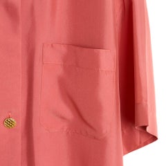 Chanel 1990s Top FR42 Pink Silk Blouse Top UK14 US12