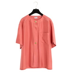 Chanel 1990s Top FR42 Blusa de seda rosa Top UK14 US12