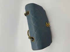 Chanel 1990s Vintage Diana Baby Blue Caviar Small Classic Flap Bag