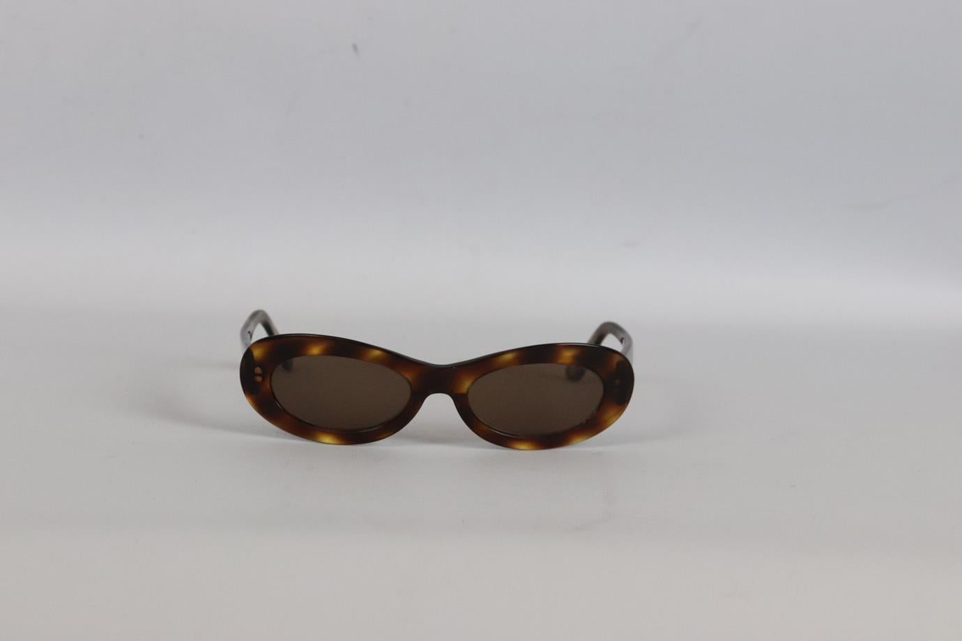 Chanel 1990's Vintage Oval Frame Tortoiseshell Acetate Sunglasses In Fair Condition In London, GB