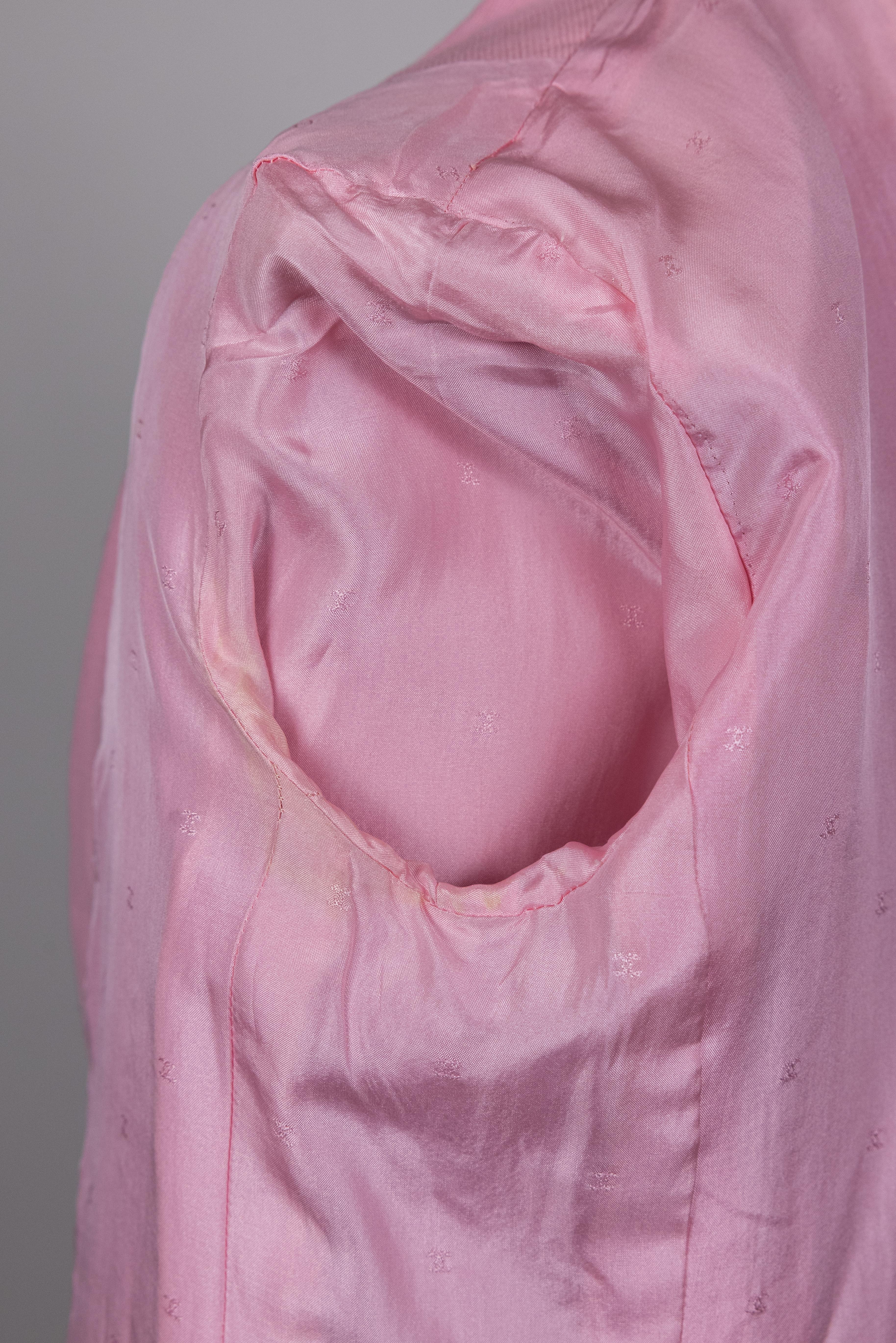 Women's Chanel 1990s Vintage Pink Logo Buttons Jacket For Sale