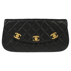 Chanel 1990
s Vintage Ultra Rare Triple CC Quilted Timeless Clutch Flap Bag