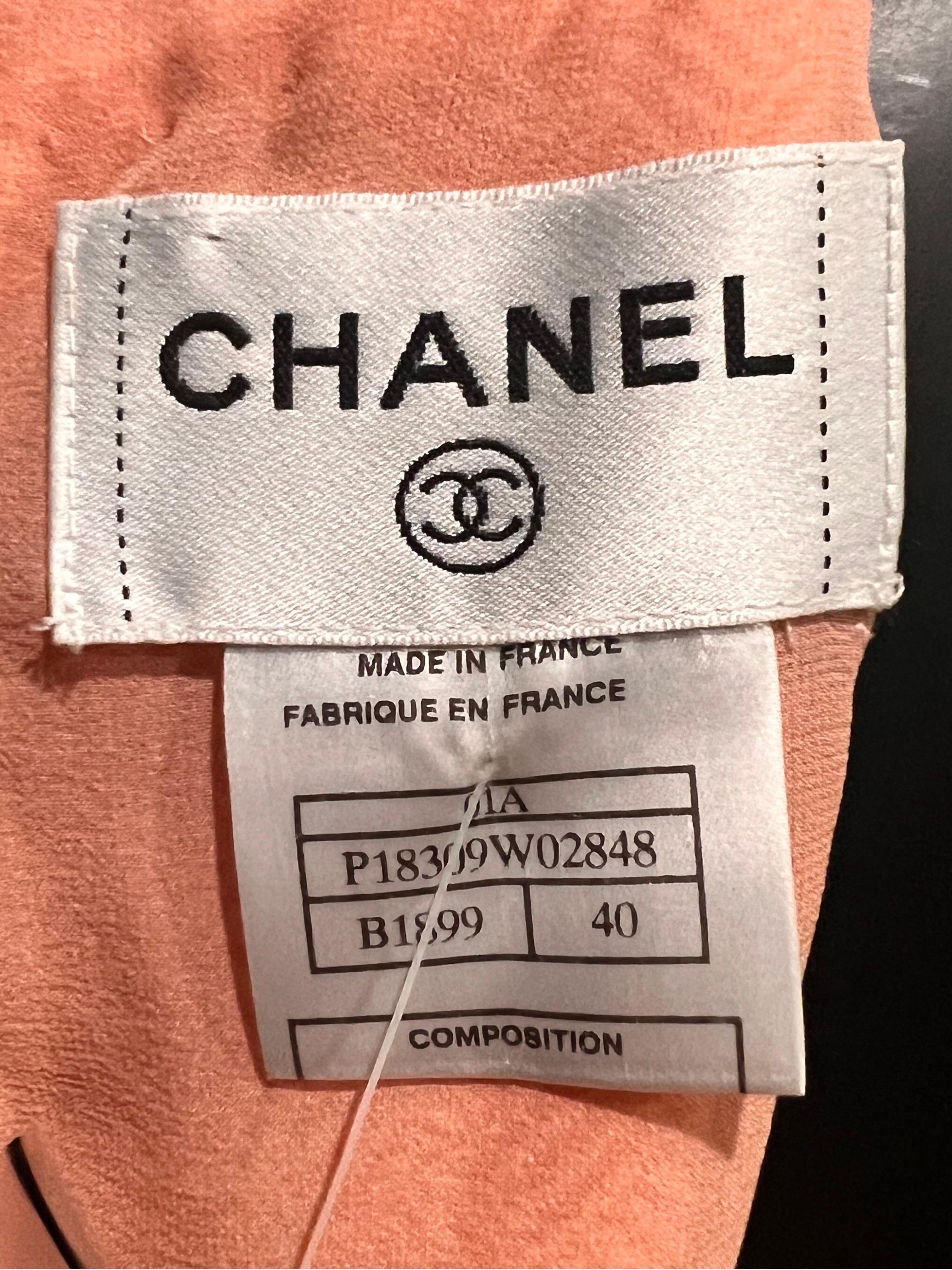 Chanel 2001 wool, silk and sequin knee length dress with half belt detail  For Sale 13