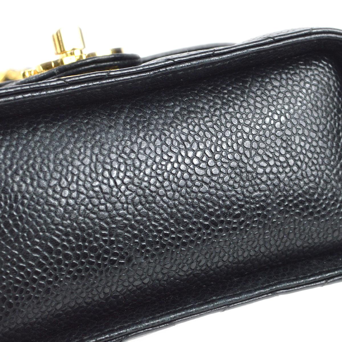 Chanel 1991-1994 Vanity Box Shoulder Bag Micro Black Caviar In Good Condition For Sale In London, GB