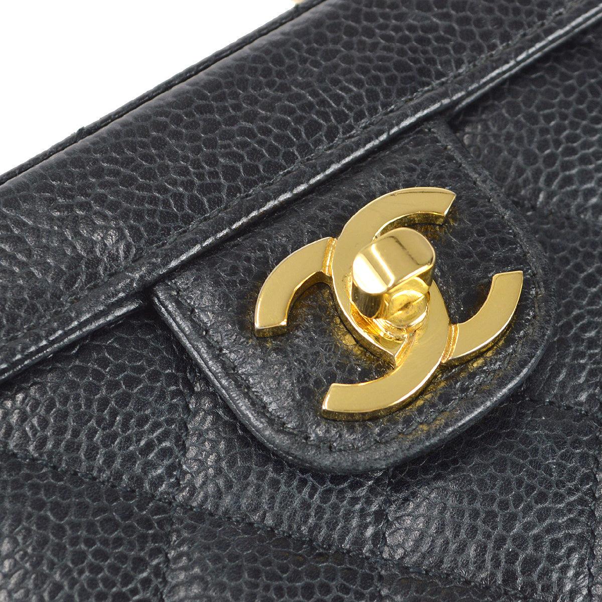 Women's Chanel 1991-1994 Vanity Box Shoulder Bag Micro Black Caviar For Sale