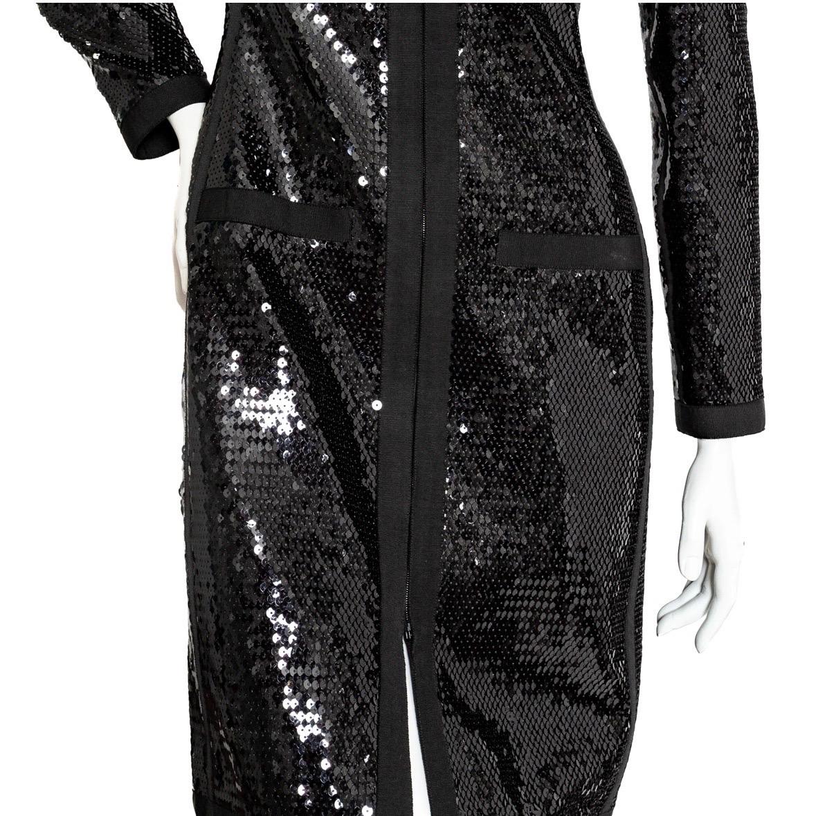 Chanel 1991 Black Sequin Scuba Dress 4