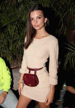 Chanel 1991 Classic Flap Red Burgundy Quilted Caviar Waist Belt Bag