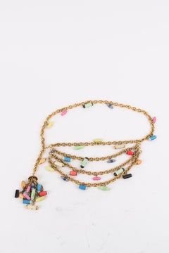 Chanel 1991 Fall/Winter Gold Chain Multicolour Pill Capsule Belt Very Rare