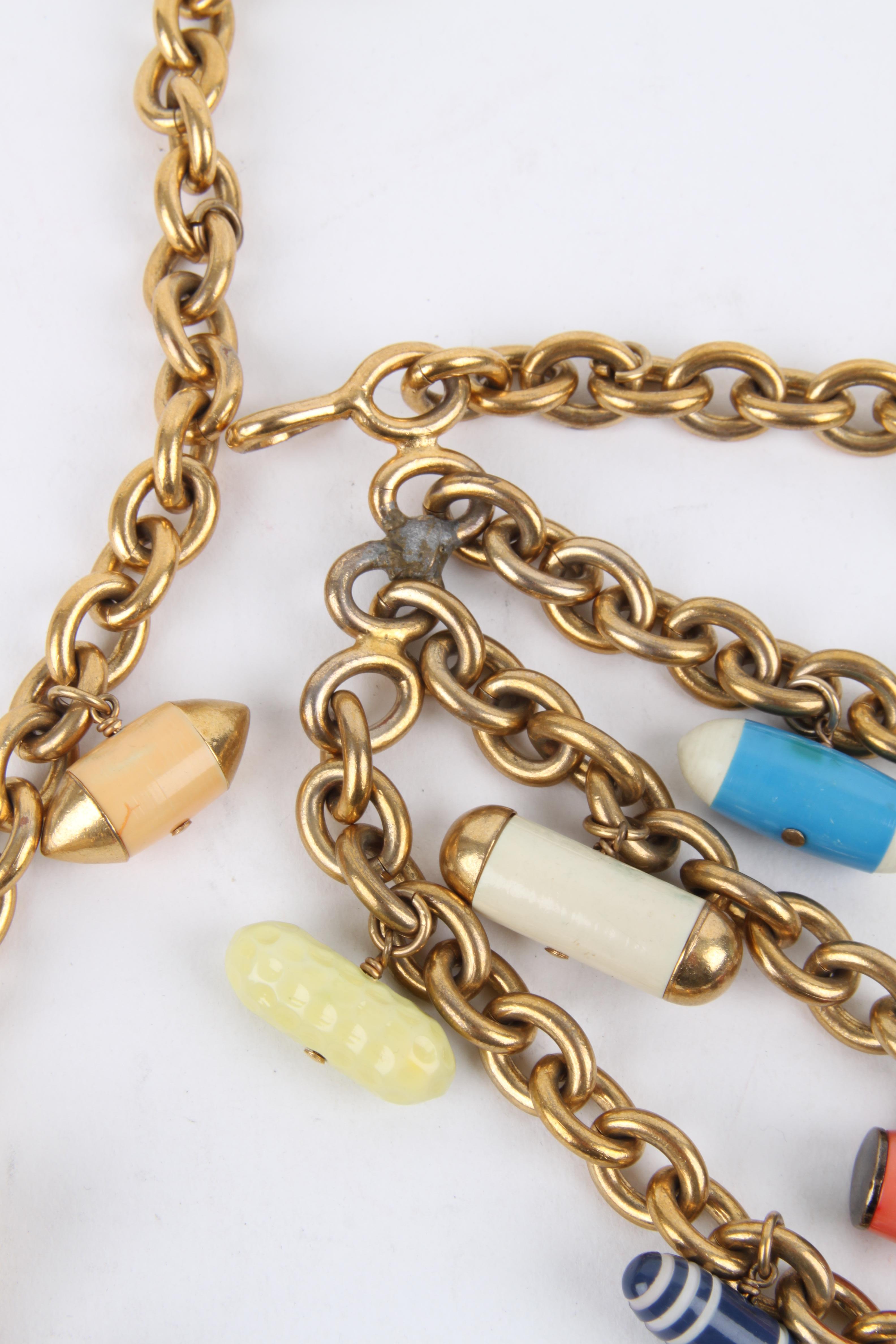 Women's or Men's Chanel 1991 Fall/Winter Gold Chain Multicolour Pill Capsule Belt Very Rare For Sale