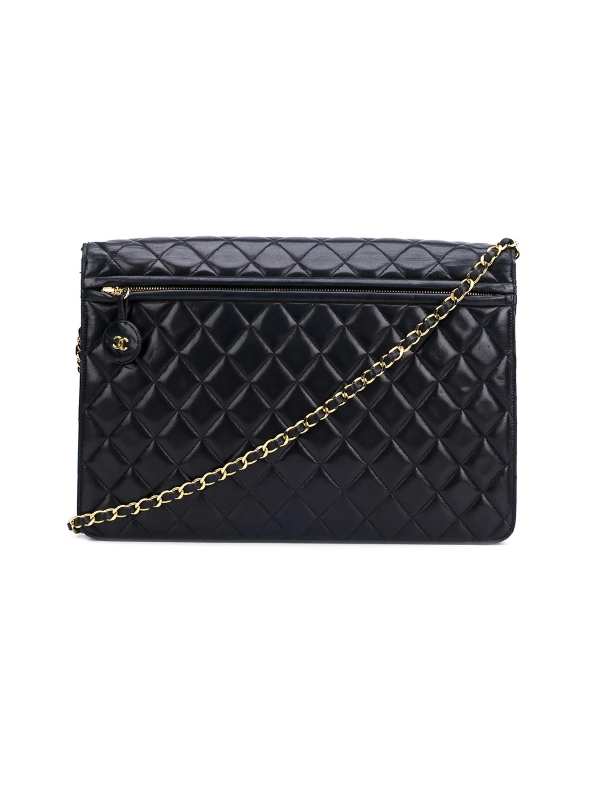Women's Chanel 1991 Quilted Lambskin Vintage Jumbo Maxi Flap Bag For Sale