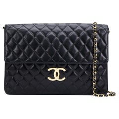 Chanel 1991 Quilted Lambskin Vintage Jumbo Maxi Flap Bag