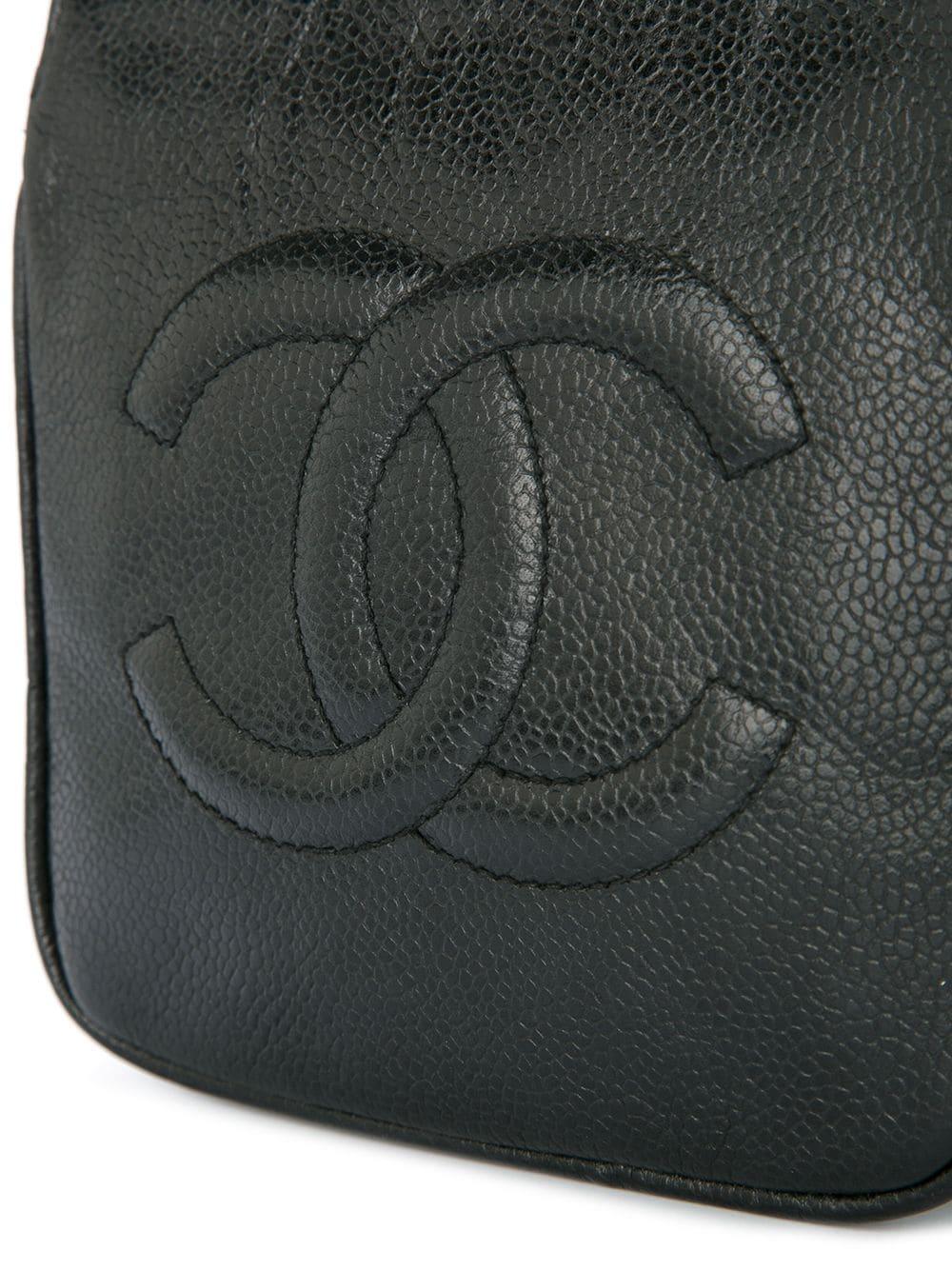 Noir Chanel 1991 Rare Vintage Black Caviar CC Stitch Waist Belt Bag Fanny Pack  en vente