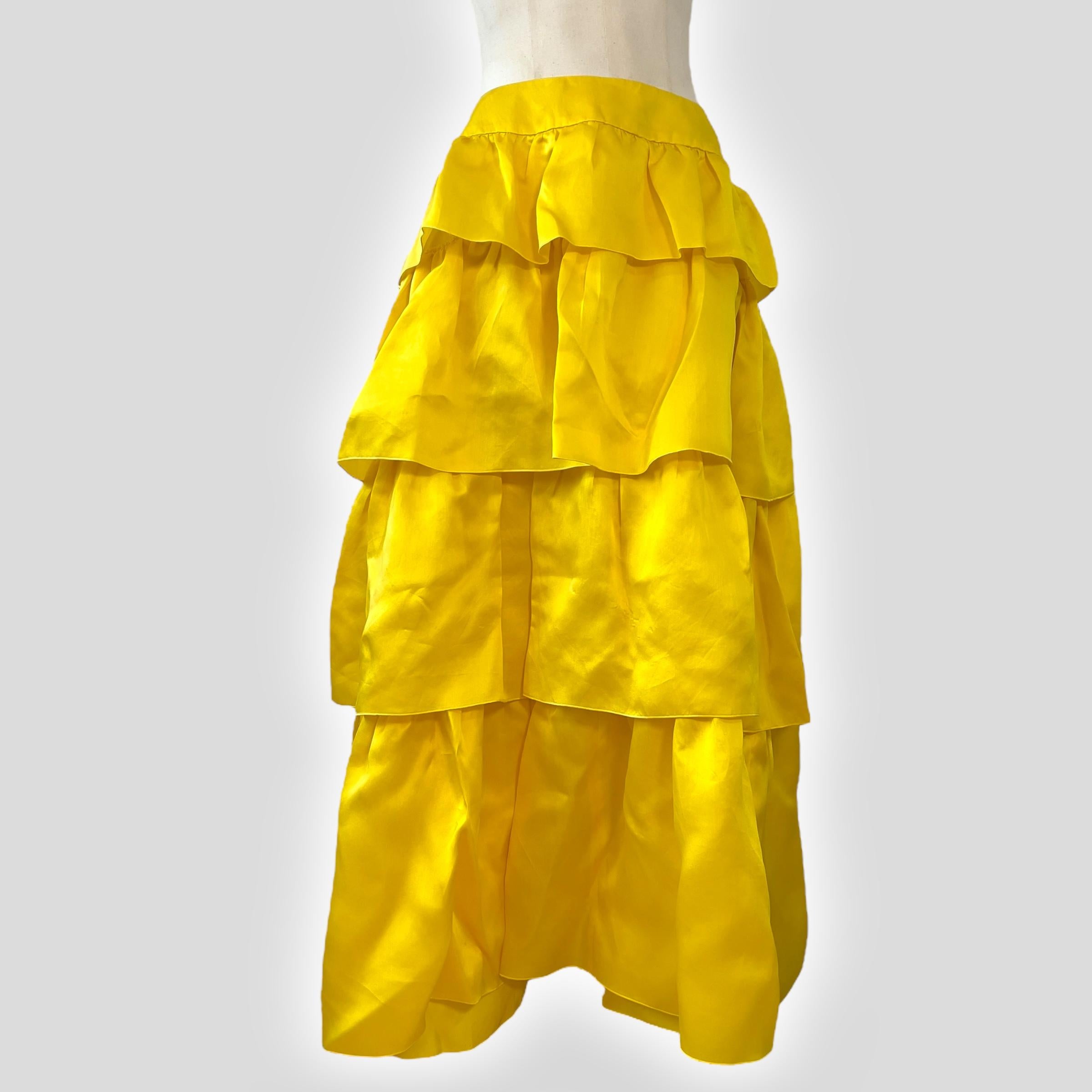 Arancia Maxi gonna in seta Chanel 1991 in vendita