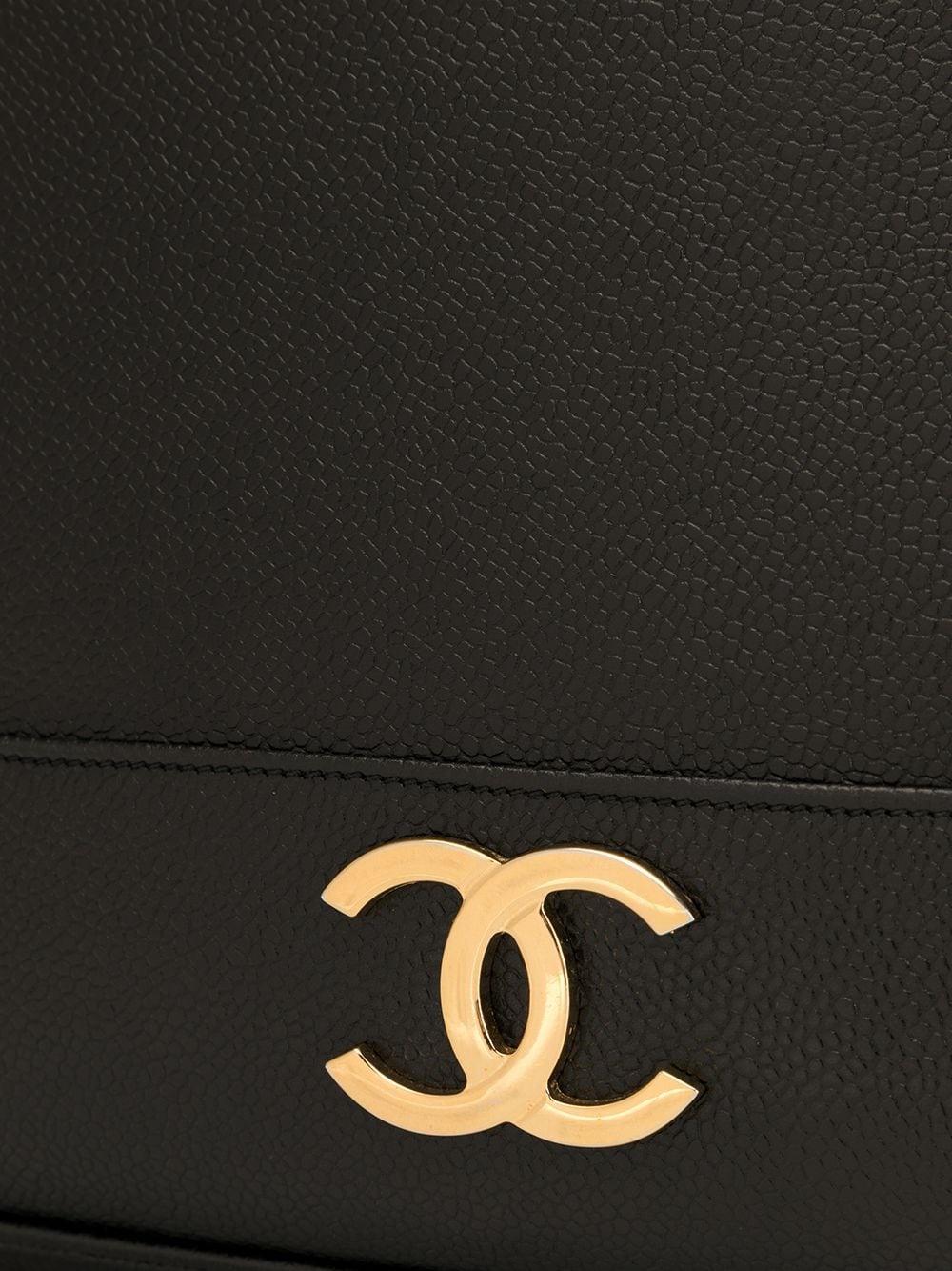 Chanel 1991 Vintage Schwarze dreifache CC Gold-Schultertasche im Angebot 1
