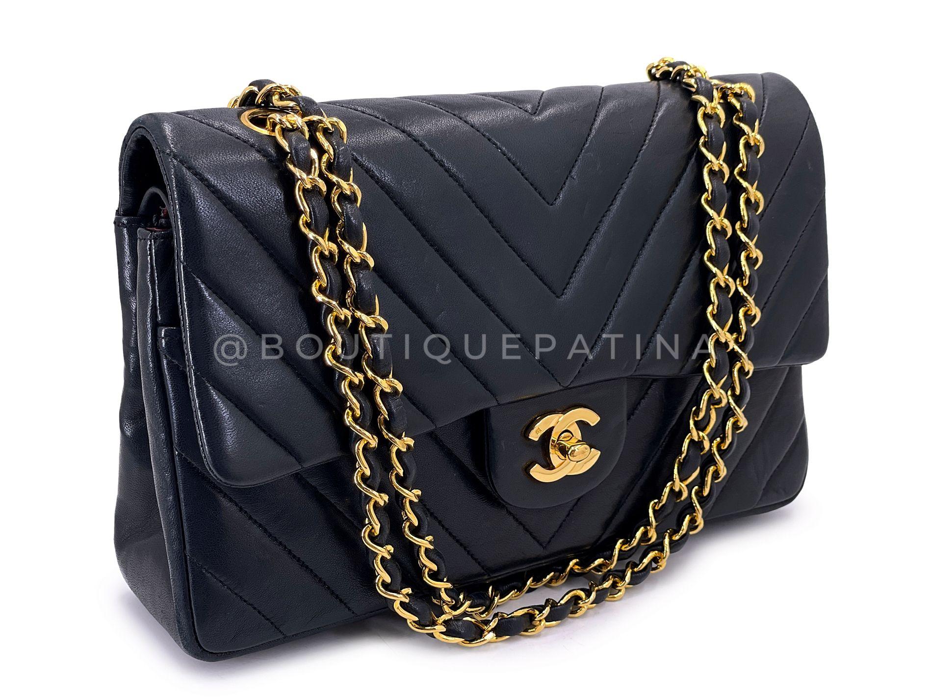 Store item: 67990
We search far and wide for early-90s vintage chevron classics in great condition. We love the thick, buttery lambskin and 24k gold plated hardware and supreme, sturdy structure.

For more than 20 years, Boutique Patina has