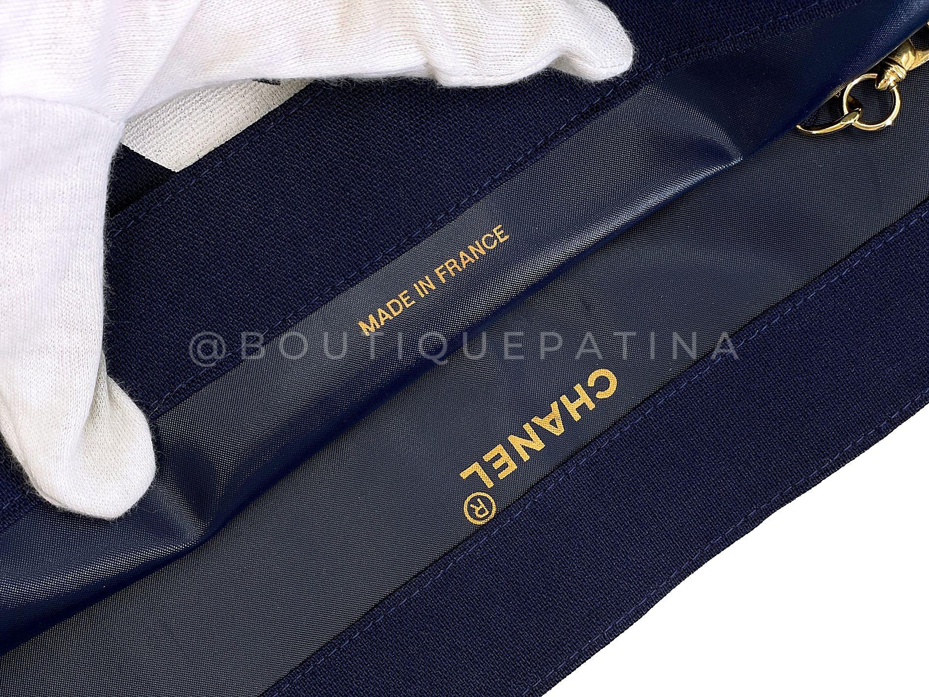 Chanel 1991 Vintage Navy Printed Canvas Chunky Chain Tote Bag 24k GHW 68495 7
