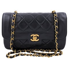Chanel 1991 Vintage Small Geometric Diana Flap Bag 24k GHW 66298