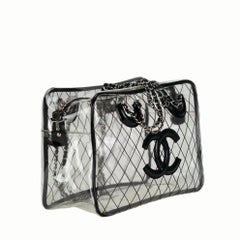 Chanel 1991 Used Timeless Limited Edition Naked Clear Purse Transparent Tote